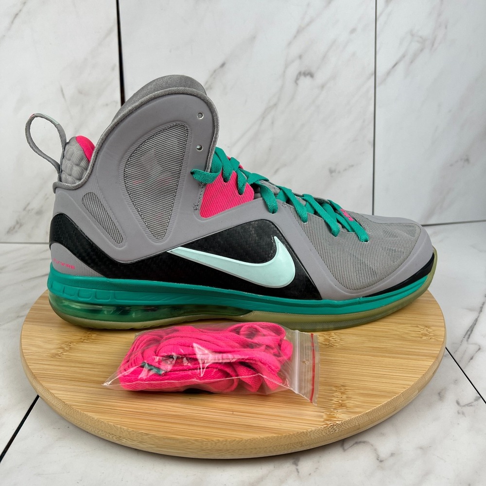 Nike LeBron 9 PS Elite South Beach Men Size 13 Grey Basketball Sneaker 516958001